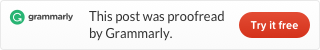 The words, "This post was proofread by Grammarly" appear next to a red circle with white text that reads, "Try it free."