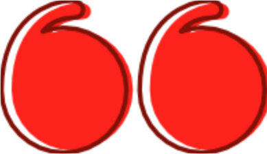 Red quotation marks