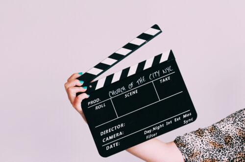 A clapper board or film slate