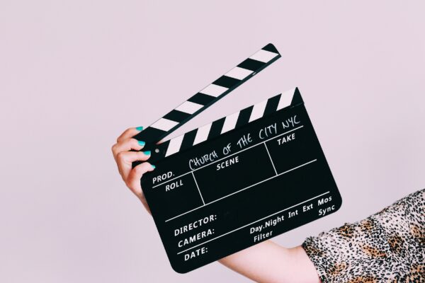 A clapper board or film slate