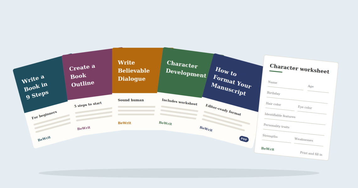 Free author guides and printable worksheets from BeWrit.